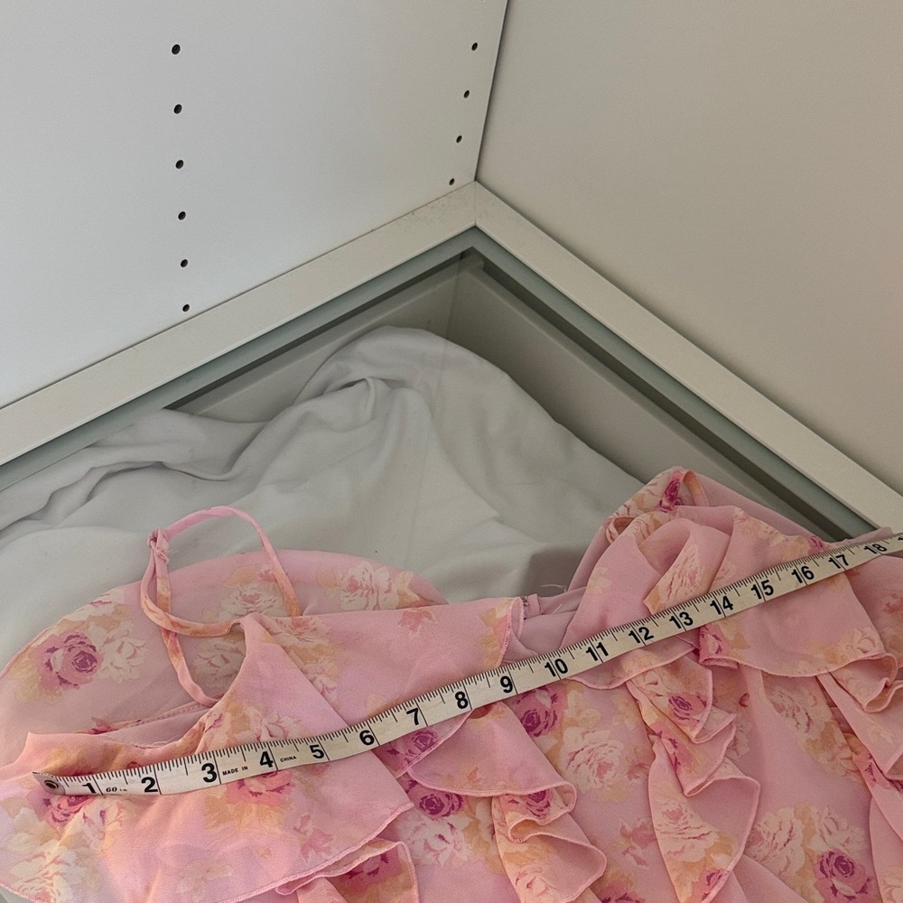 Floral Pink Ruffle Dress - Picture 5 of 6